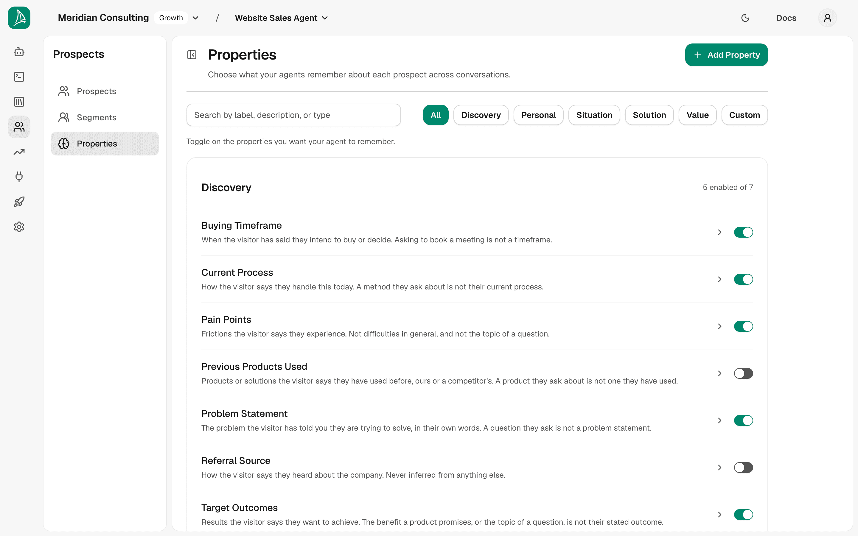 Properties — default view