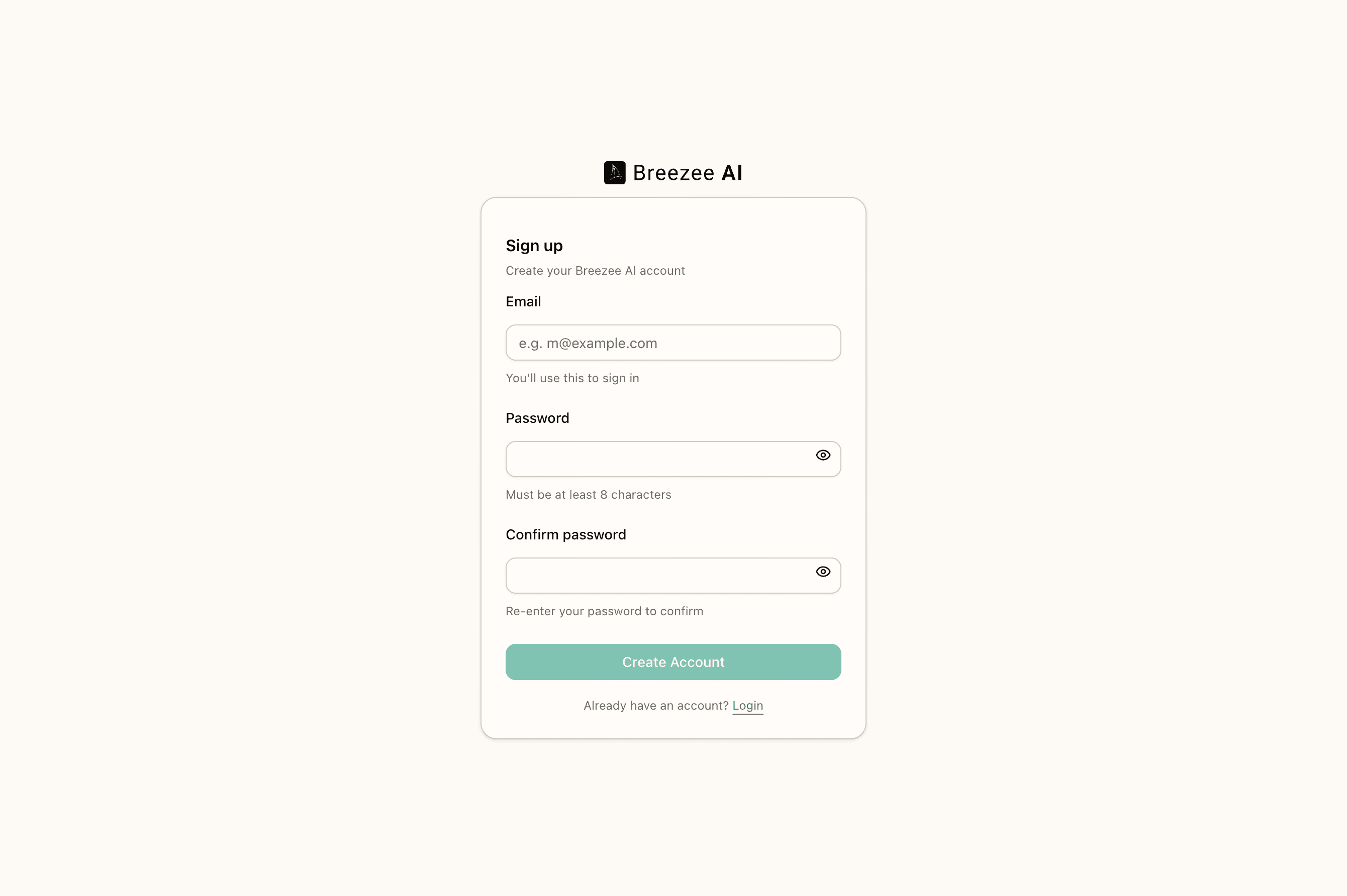 Sign-up form
