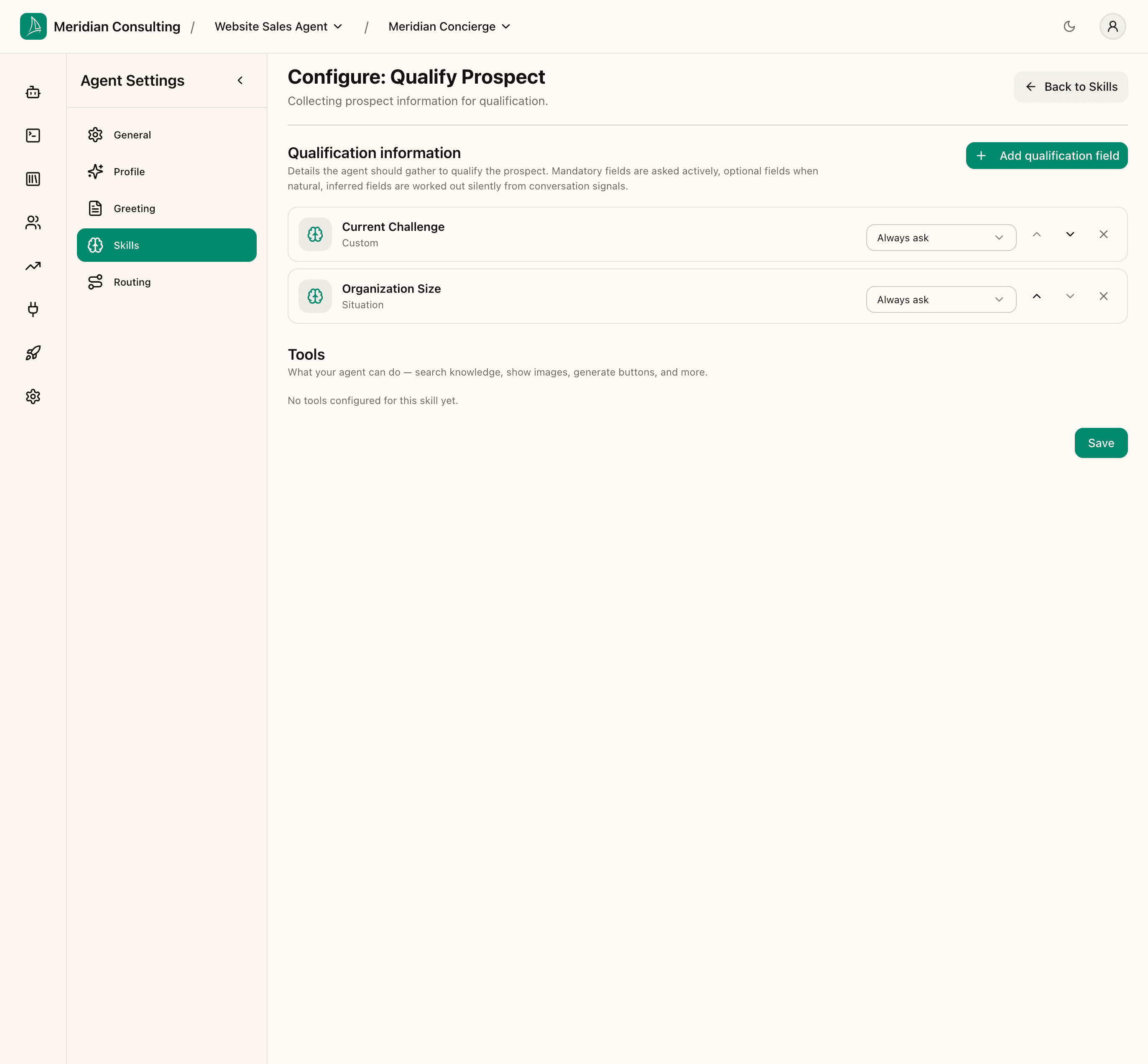 Two fields configured