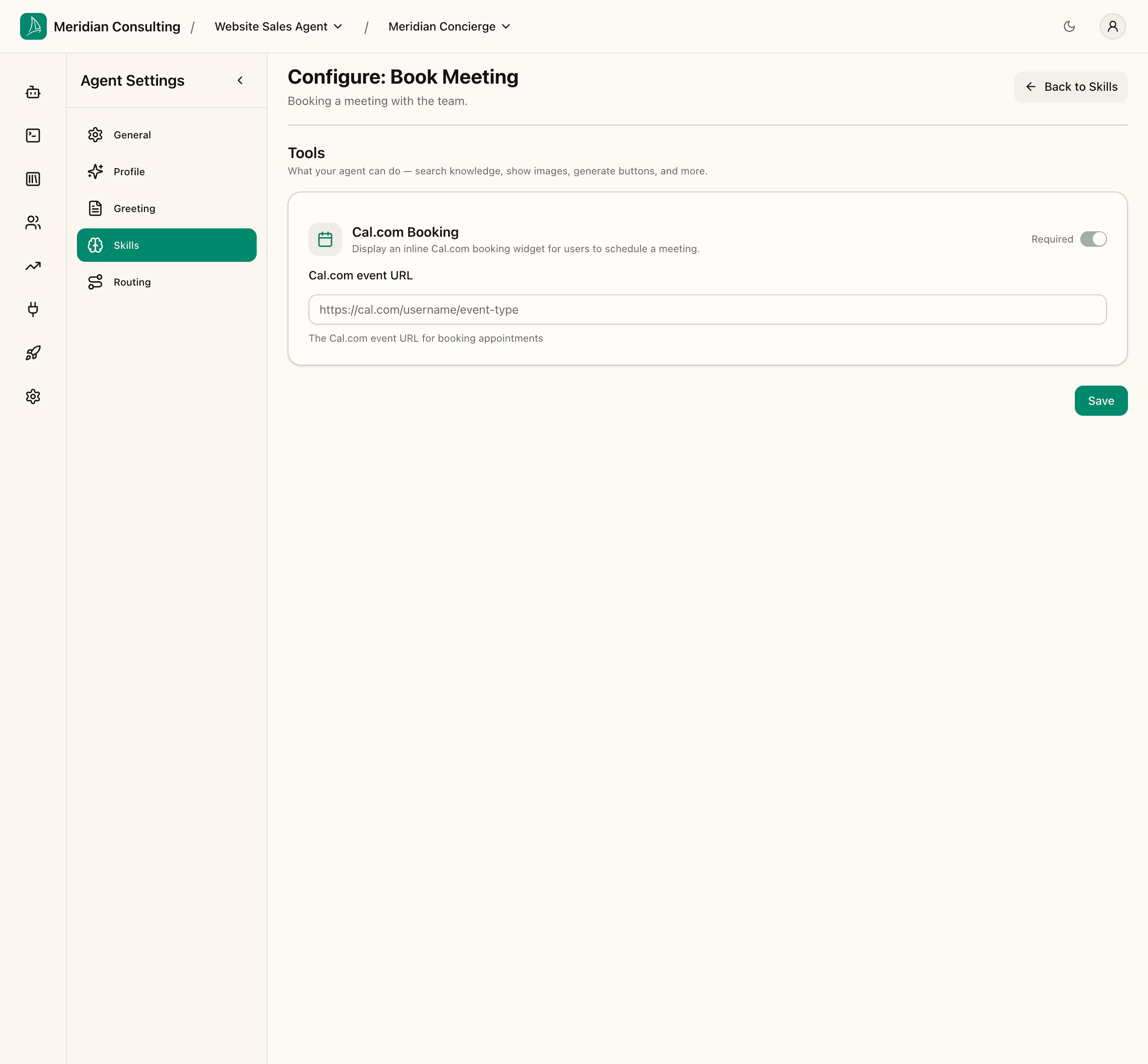 Book Meeting — initial config