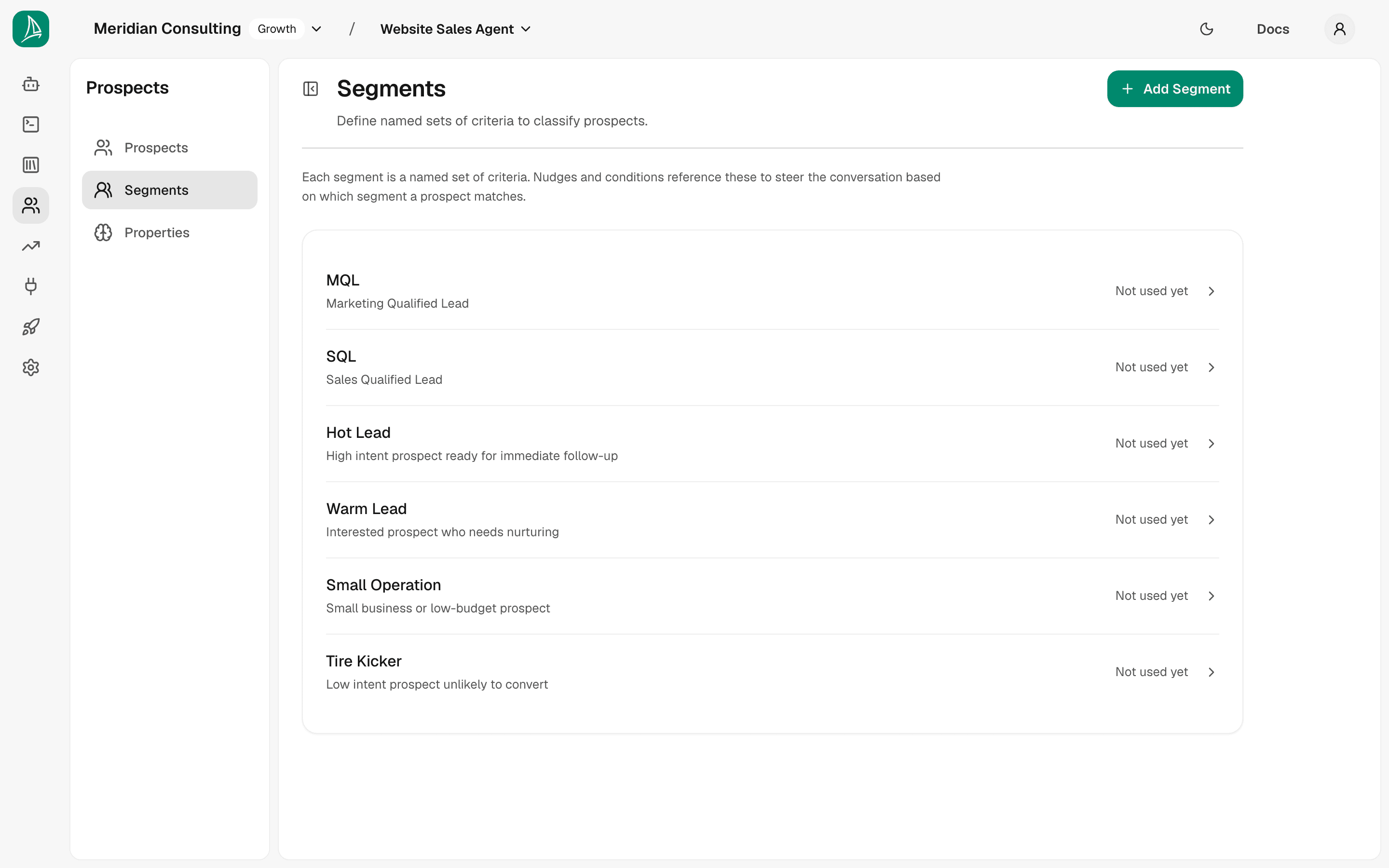 Segments — seeded set
