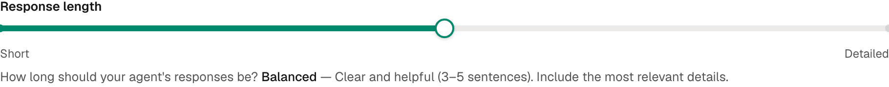 Response length slider
