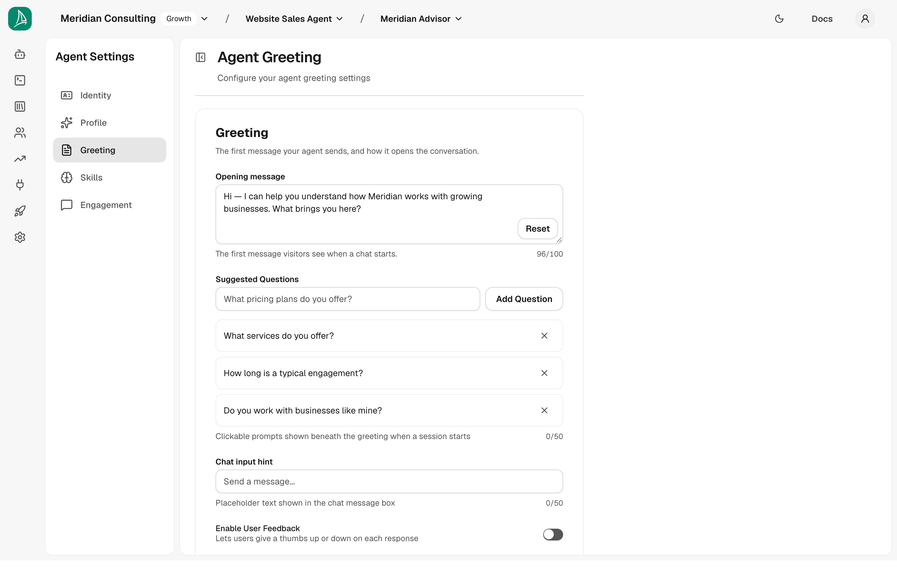 Standalone Greeting page